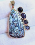 Iolite and Boulder Opal Silver Sail Pendant