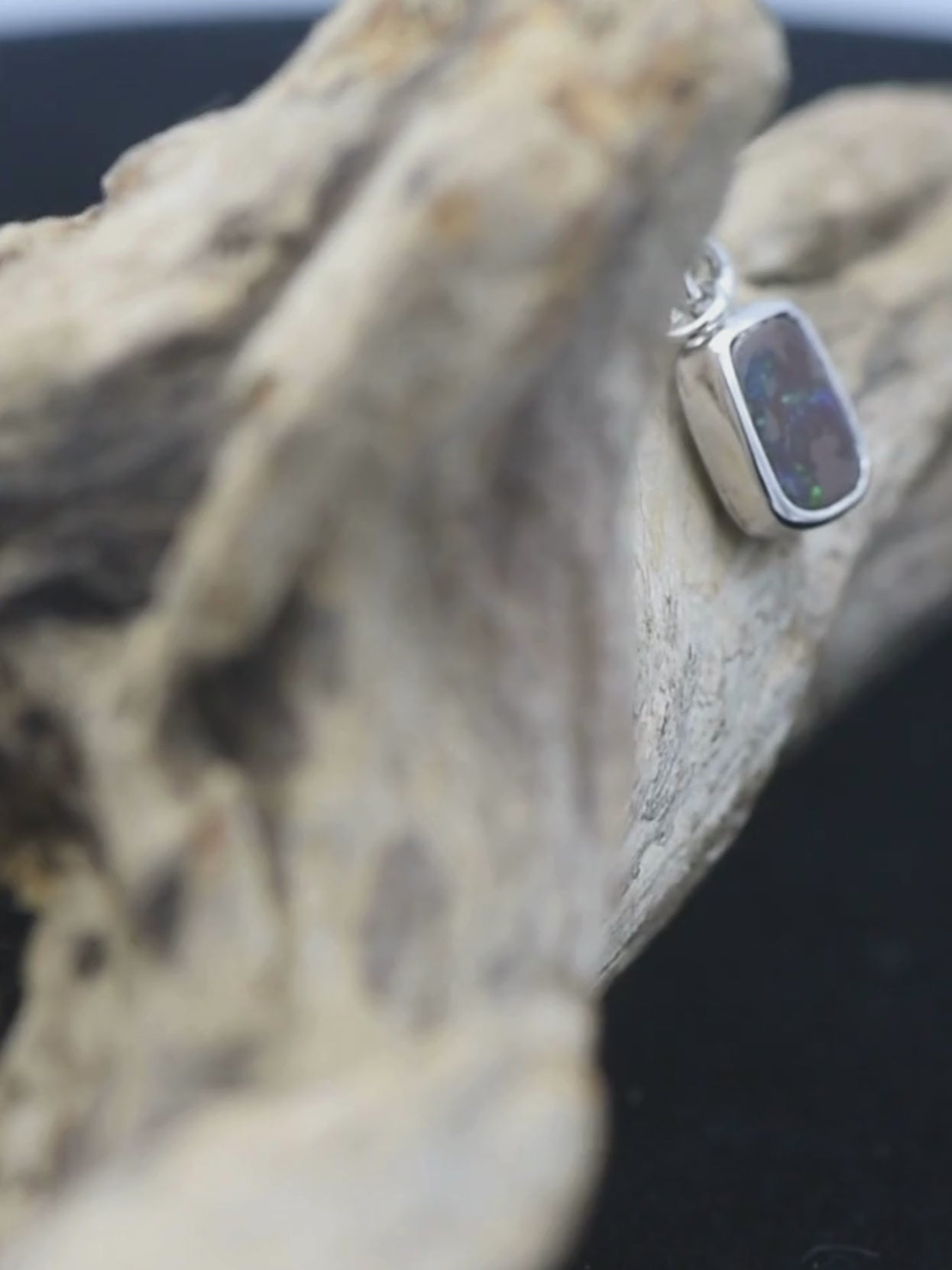 Boulder Opal Square Silver Bracelet Charm video