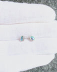Boulder Opal Mini Sparkle Silver Stud Earrings