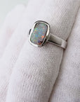 Boulder Opal Colour Flash Silver Ring