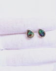 Boulder Opal Teardrop Silver Stud Earrings