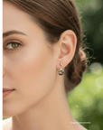 Boulder Opal Matrix and Ruby Drop Silver Earrings