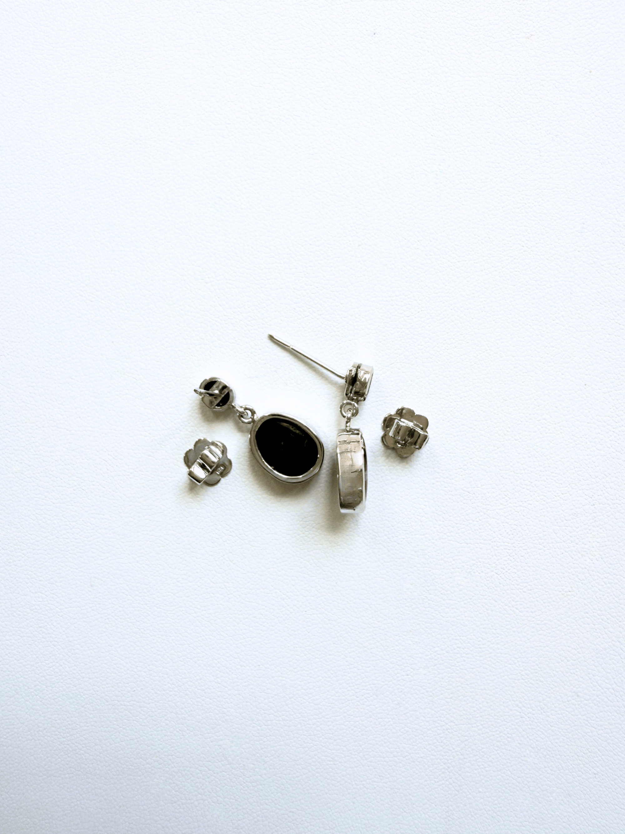 Boulder Opal Matrix and Ruby Drop Silver Earrings