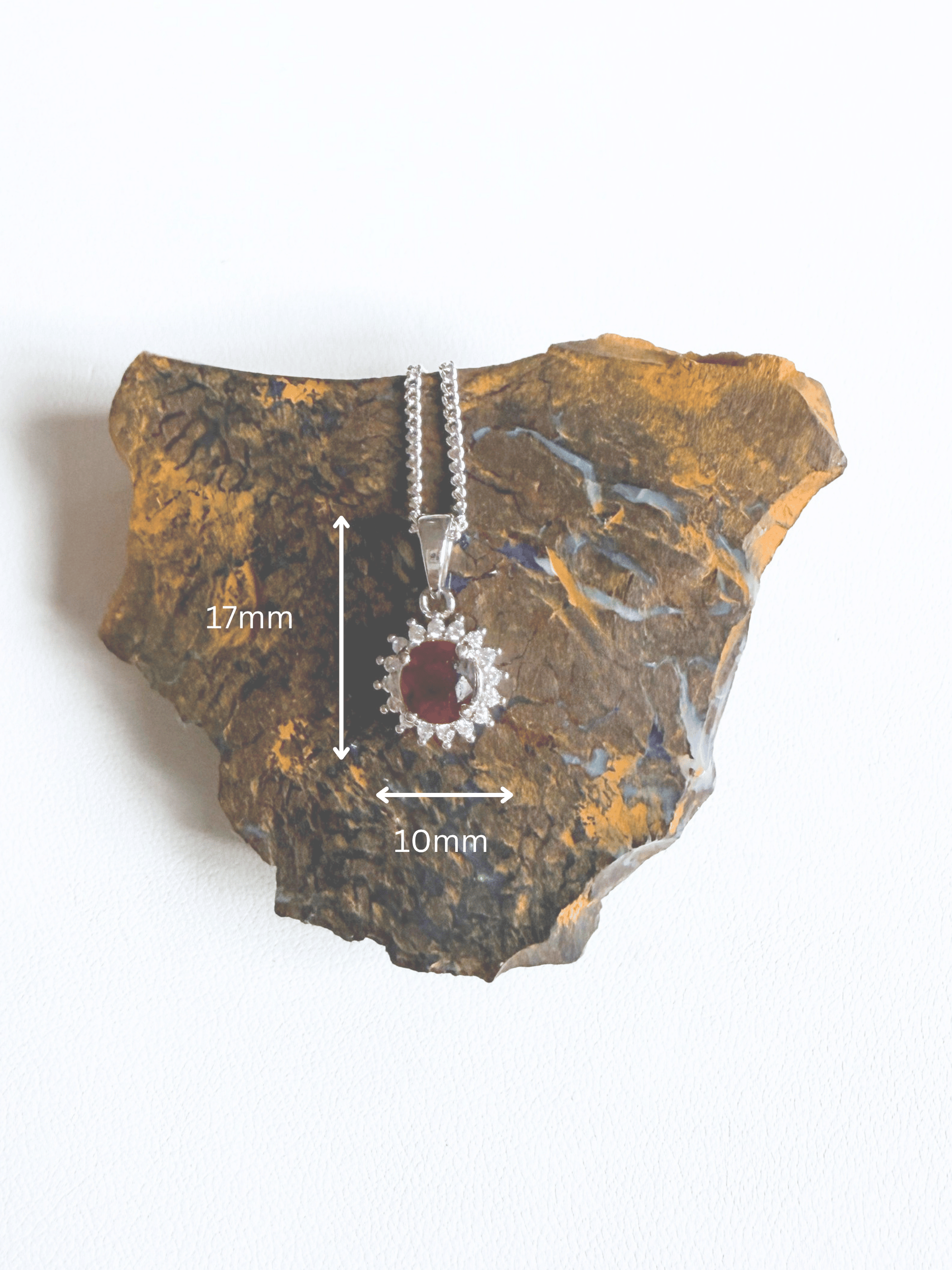 Ruby Halo Silver Pendant