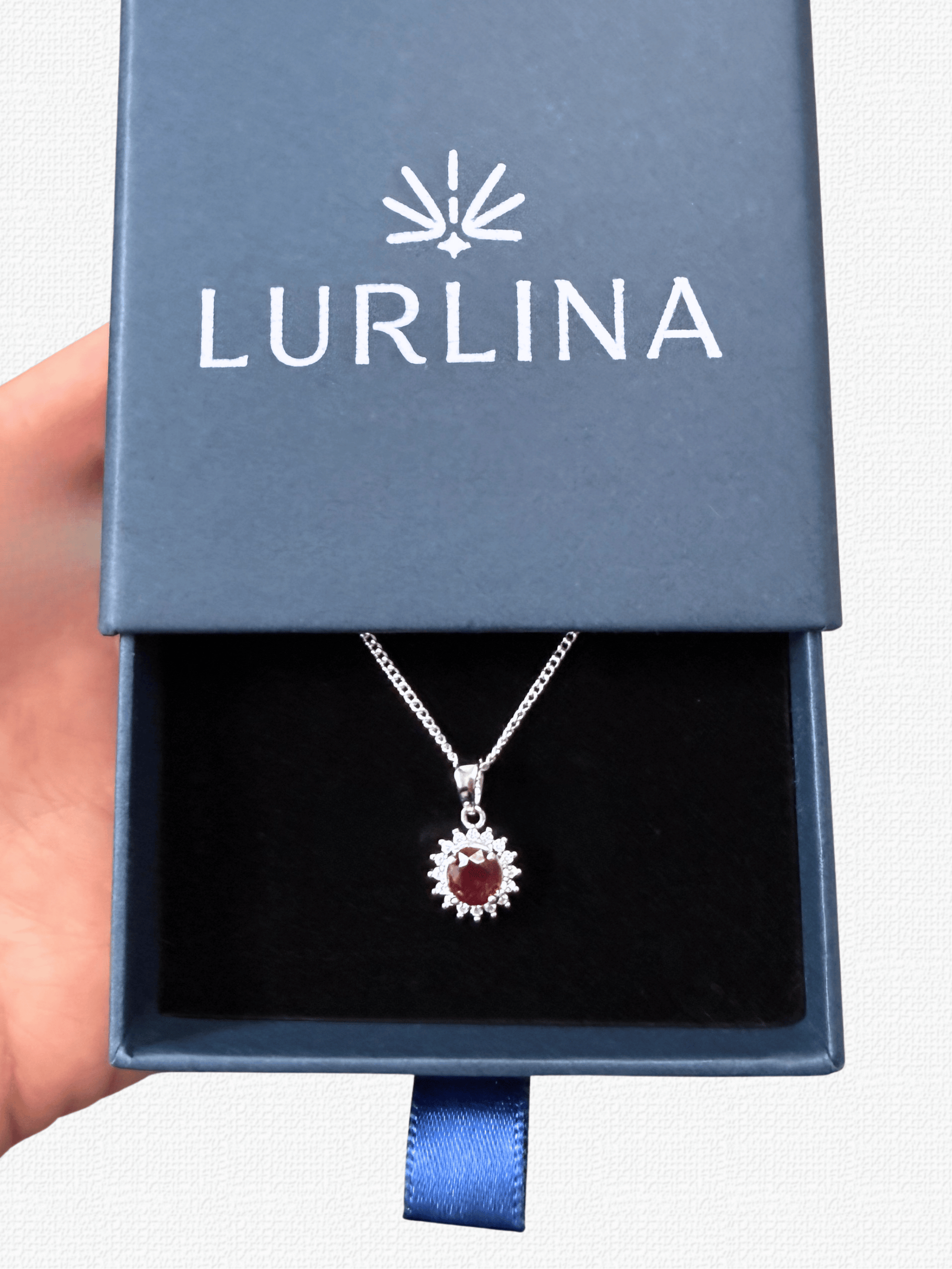 Ruby Halo Silver Pendant