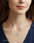 Ruby Halo Silver Pendant
