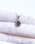 Sapphire Halo Silver Pendant