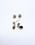 Boulder Opal Teardrop and Teal Sapphire Silver Earrings