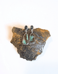 Boulder Opal and Australian Blue Sapphire Drop Silver Earrings