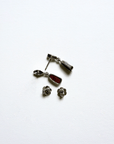 Boulder Opal and Green Marquise Sapphire Drop Silver Earrings