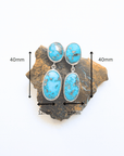 Persian Turquoise Double Drop Silver Earrings